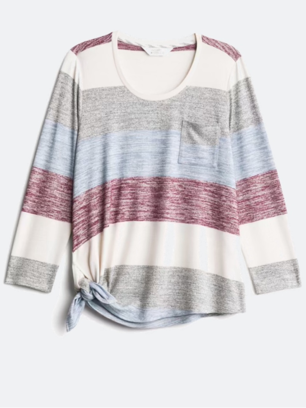 Striped Tie-Hem Sweater